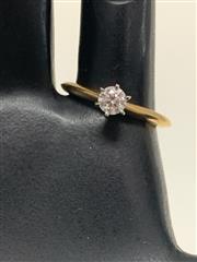 Tiffany & Co. Lady's Diamond Solitaire Ring .25 CT. 18K 2 Tone Gold 1.5dwt